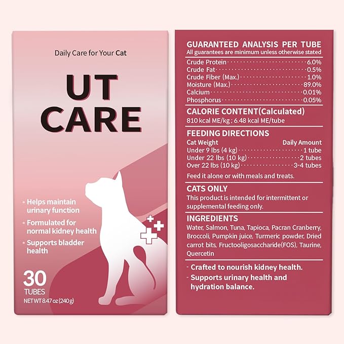 Doctor By UT Care Cat UTI Kidney Support Urinary Supplement Cranberry Treatment for Cats Renal Health with Pacran, Quercetin, Taurine lickable Formula Individually Packaged (1 Pack)