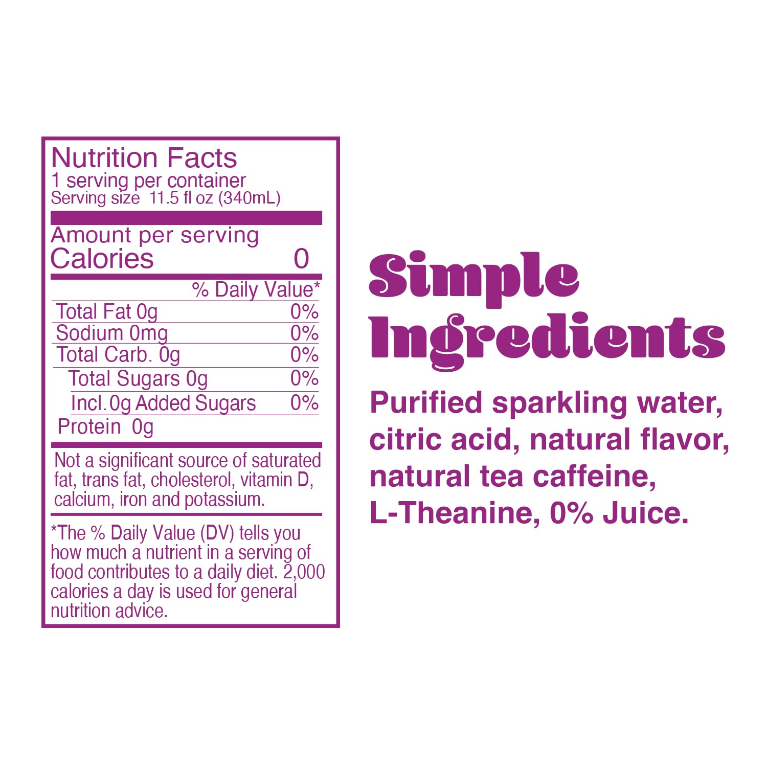 Phocus Caffeinated Sparkling Water - Mixed Berry - Clean Energy with Caffeine + L-Theanine - 0 Sugars, Calories or Carbs - Non GMO, Whole 30, Keto, Vegan, Kosher - 11.5 Fl Oz. (12 Pack)