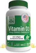 Health Thru Nutrition Vitamin D3 2000iu 365 Mini Softgels for Maximum Benefits | Year Supply | 50mcg Cholecalciferol | 3rd Party Tested | Non-GMO USP Grade in EVOO | Immune Health Support