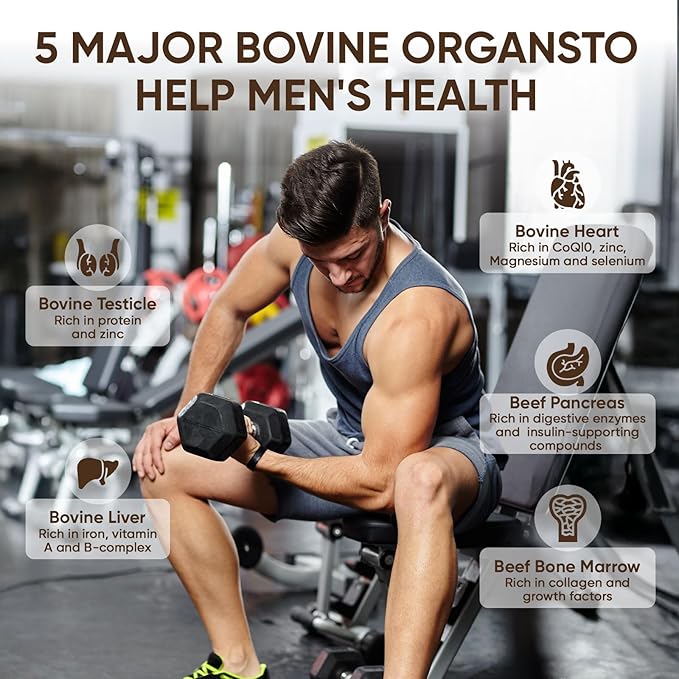 Forgebody Beef Organ Complex Capsules, Grass Fed & Pasture Raised - Total Body Wellness & Performance, Immune Support, Gluten-Free, Non-GMO, 60 Count (1)