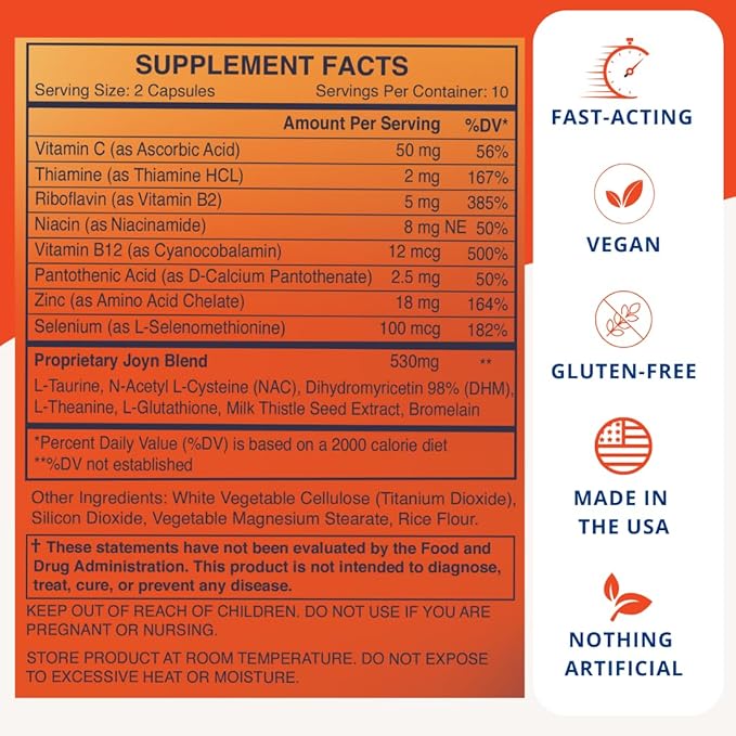 JOYN Supplement for Alcohol Flush Prevention, Detox, Liver Support, Asian Glow Relief | Feel Better Before & After Drinking | Vitamin with DHM, Milk Thistle, Glutathione, Vitamin B12 | 10 Servings