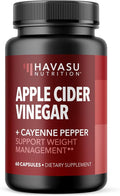 HAVASU NUTRITION Apple Cider Vinegar Capsules with 500mg Apple Cider Vinegar and 20mg Cayenne Pepper - Bloating Relief and Appetite Suppressant; Non-GMO; 60 Capsules for Men and Women