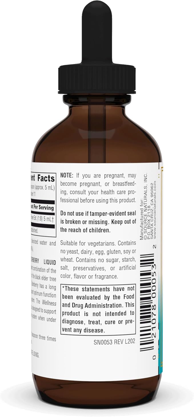 Source Naturals Wellness Elderberry Extract, 2 OZ - Immune System Support*