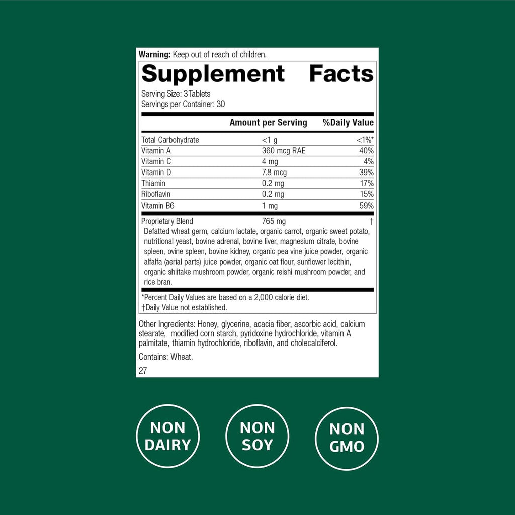 Standard Process Catalyn - Whole-Food Based Foundational Support for General Wellbeing with Vitamins D, C, A & B6, Thiamine, Riboflavin, Magnesium Citrate & More - 90 Tablets