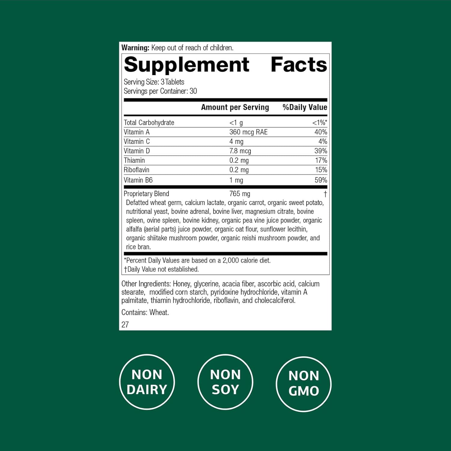 Standard Process Catalyn - Whole-Food Based Foundational Support for General Wellbeing with Vitamins D, C, A & B6, Thiamine, Riboflavin, Magnesium Citrate & More - 90 Tablets