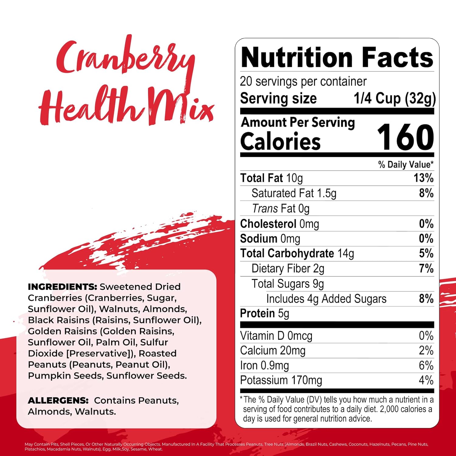 Nature's Garden Cranberry Health Mix – Power Up, Heart Healthy, Gluten Free, Antioxidant Rich, Cholesterol Free, Sodium Free, No Artificial Ingredients – 22 Oz Bag (Pack of 1)