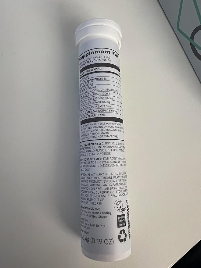 Puori C3 Vitamin C Supplement for Immune and Antioxidant Support - 20 Servings x 2 Packs - Vitamin C, Zinc, Yerba Mate, Ginseng Helps Fight Fatigue and Supports Cognitive Function