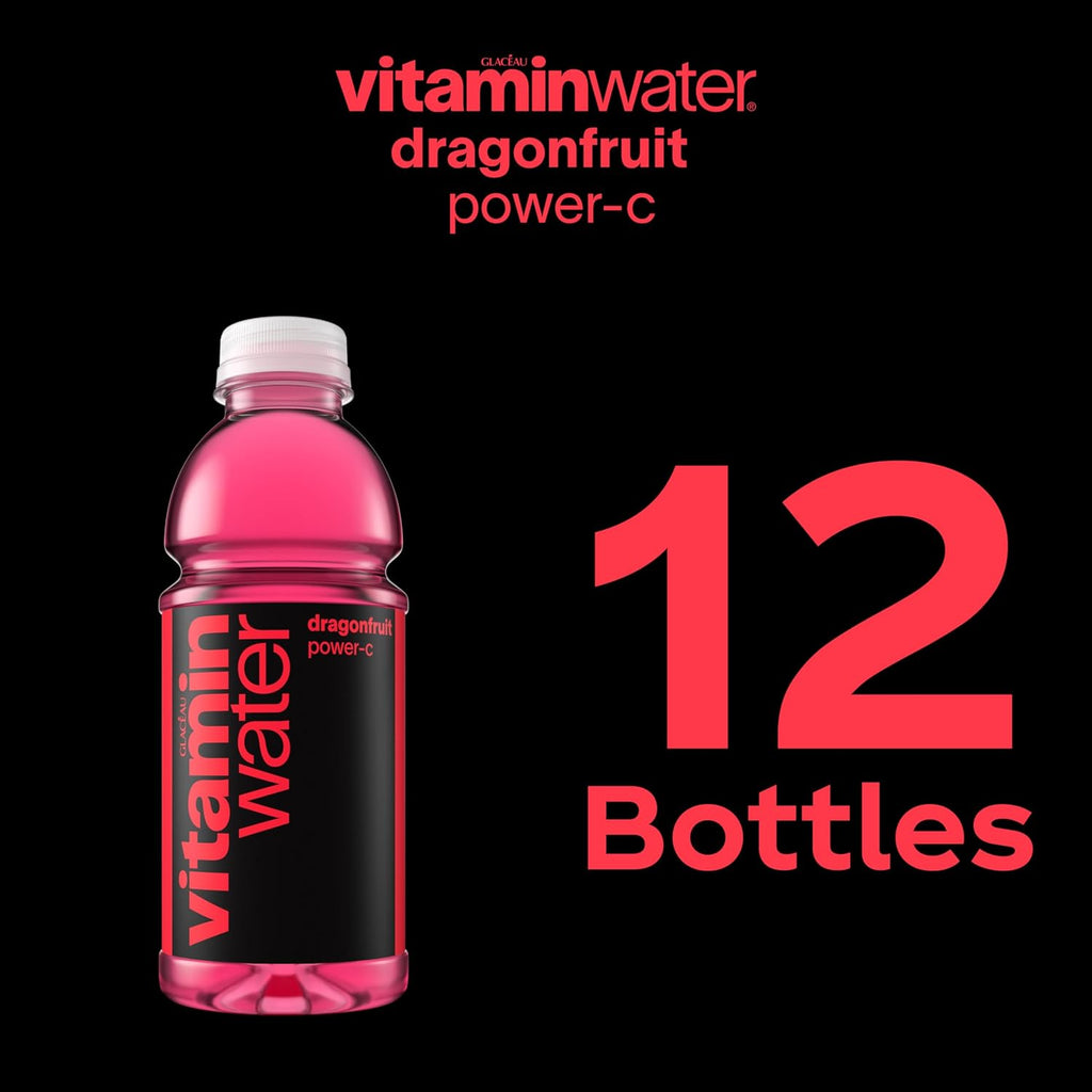 vitaminwater Power-C Dragonfruit Nutrient Enhanced Flavored Water Beverage, 20 fl oz Bottles, 12 Pack