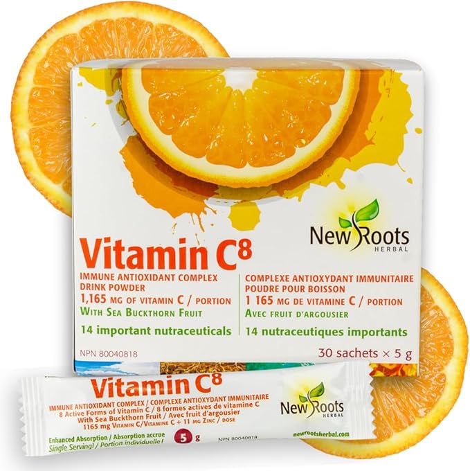 Vitamin C8 Powder Immune Support (30 Sachets) Delicious drink with 8 Different Forms of Vitamin C, Electrolytes, Bioflavonoids & Green Tea for Maximum Absorption & Antioxidant Defense