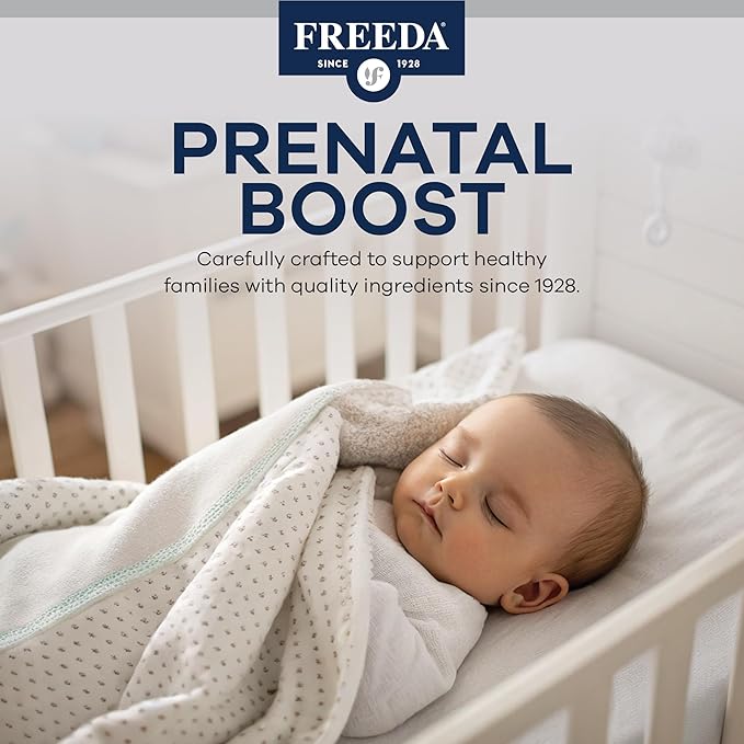 FREEDA Mini Prenatal Vitamin - Kosher Prenatals -Tiny Easy to Swallow Tablets - Prenatal Vitamins with Iron, Prenatal Folic Acid/Folate, Vitamin D - Pre Natal Multivitamin for Pregnant Women (120)