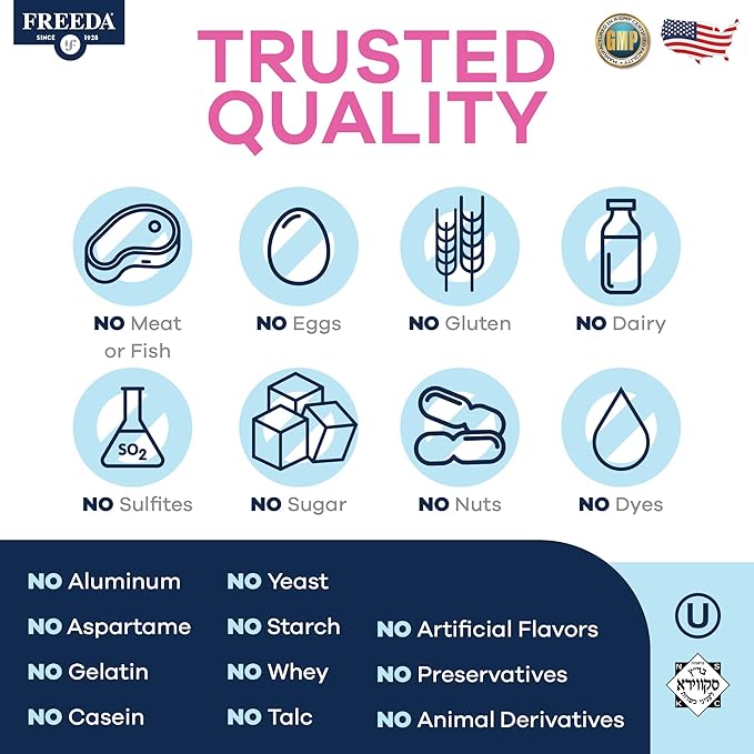 FREEDA Mini Prenatal Vitamin - Kosher Prenatals -Tiny Easy to Swallow Tablets - Prenatal Vitamins with Iron, Prenatal Folic Acid/Folate, Vitamin D - Pre Natal Multivitamin for Pregnant Women (120)