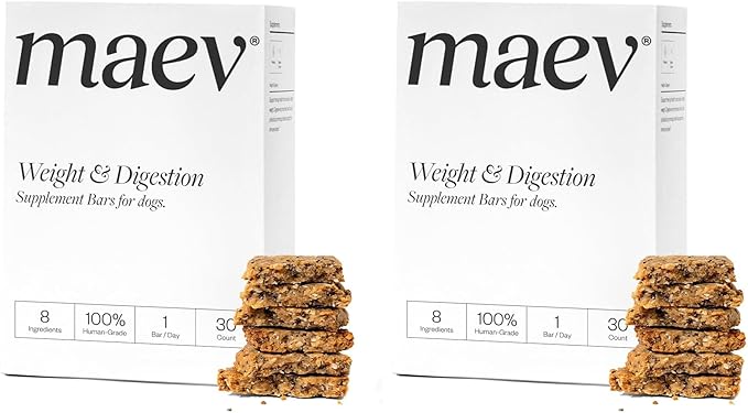 MAEV Human-Grade Weight & Digestion Supplement Bars | Natural Support for Healthy Weight Management & Digestive Support, 30 Count (Pack of 2)