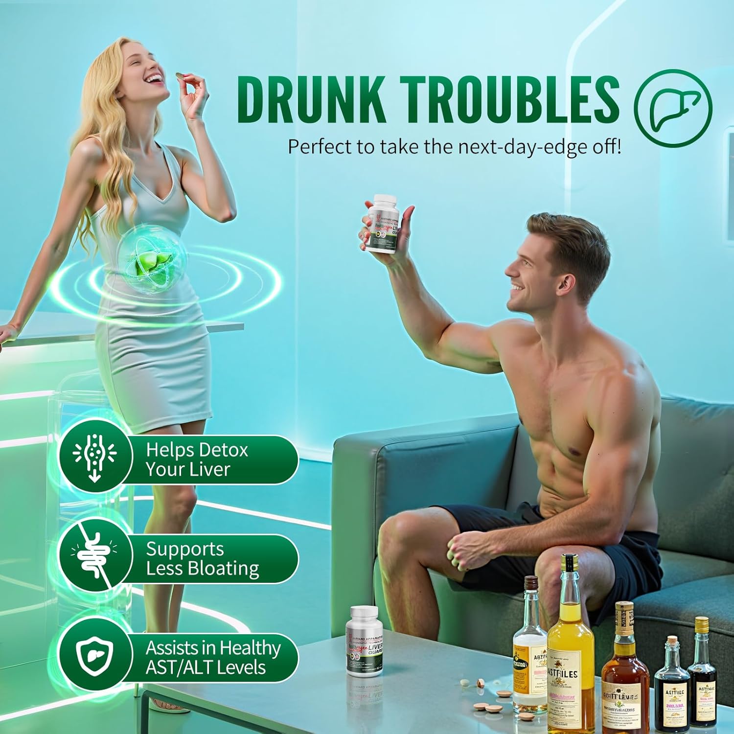 Harvard Apparatus Liver Detox Supplements 2025 Formula Liver Cleanse Detox & Repair - Herbal Liver Support with 14-in-1 Milk Thisitle|Dandelion|Artichoke, Boost Energy & Digestive, 60 Tablets