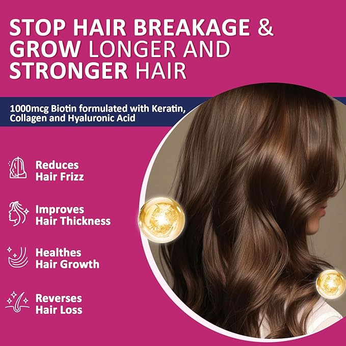 ZEBORA Hair Growth Vitamins with Biotin, Keratin & Collagen - Biotin Gummies with Beauty Support Blend for Hair, Skin & Nails - Vegan Hair Vitamins for Women & Men - 90 Blueberry Gummies, Non-GMO