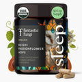 Mushroom Supplement with Reishi, Passionflower & Hops extracts - Sleep Supplements for Adults, Adaptogenic Capsules, 100% USDA Organic Mushrooms Complex - Vegan - Glass Jar, 120 Caps, 2 Month Supply