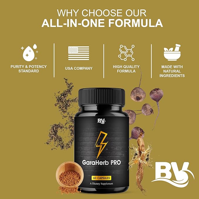 BLUE VIBE Garaherb Pro Premium Performance Capsules, Garaherb Advanced Health and Performance Supplement Pills, Garaherbs Daily Health Support and Overall Energy Formula (5 Pack - 300 Capsules)