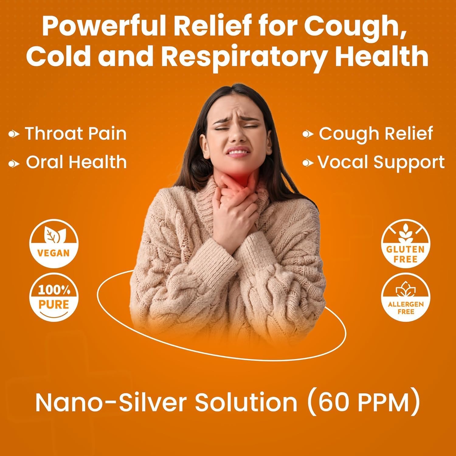 OPTIVIDA Health Colloidal Silver Lozenges with Honey & Lemon Oil (1 Pack) - Soothing Sore Throat Lozenges for Adults with Cough Relief & Fast-Acting Nano Silver Formula for Immune Support, 60 Ppm