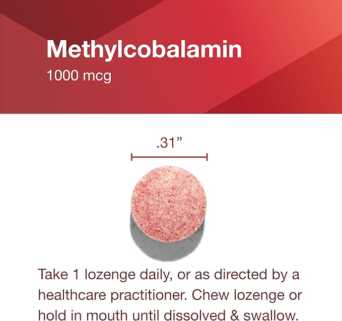 PROTOCOL FOR LIFE BALANCE Methyl B12 1,000mcg - Vitamin B12 for Homocysteine Metabolism - Support Brain Health & Health Nervous System - Kosher, Halal & Vegan - 100 Lozenges