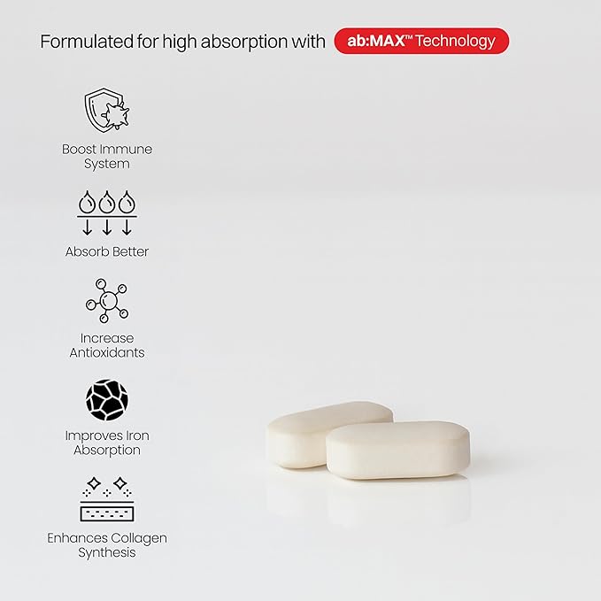 Liposomal Vitamin C 1000mg Tablets – High Absorption Immune & Antioxidant Support – Supplement for Skin & Wellness – 60 Tablets, 30 Servings