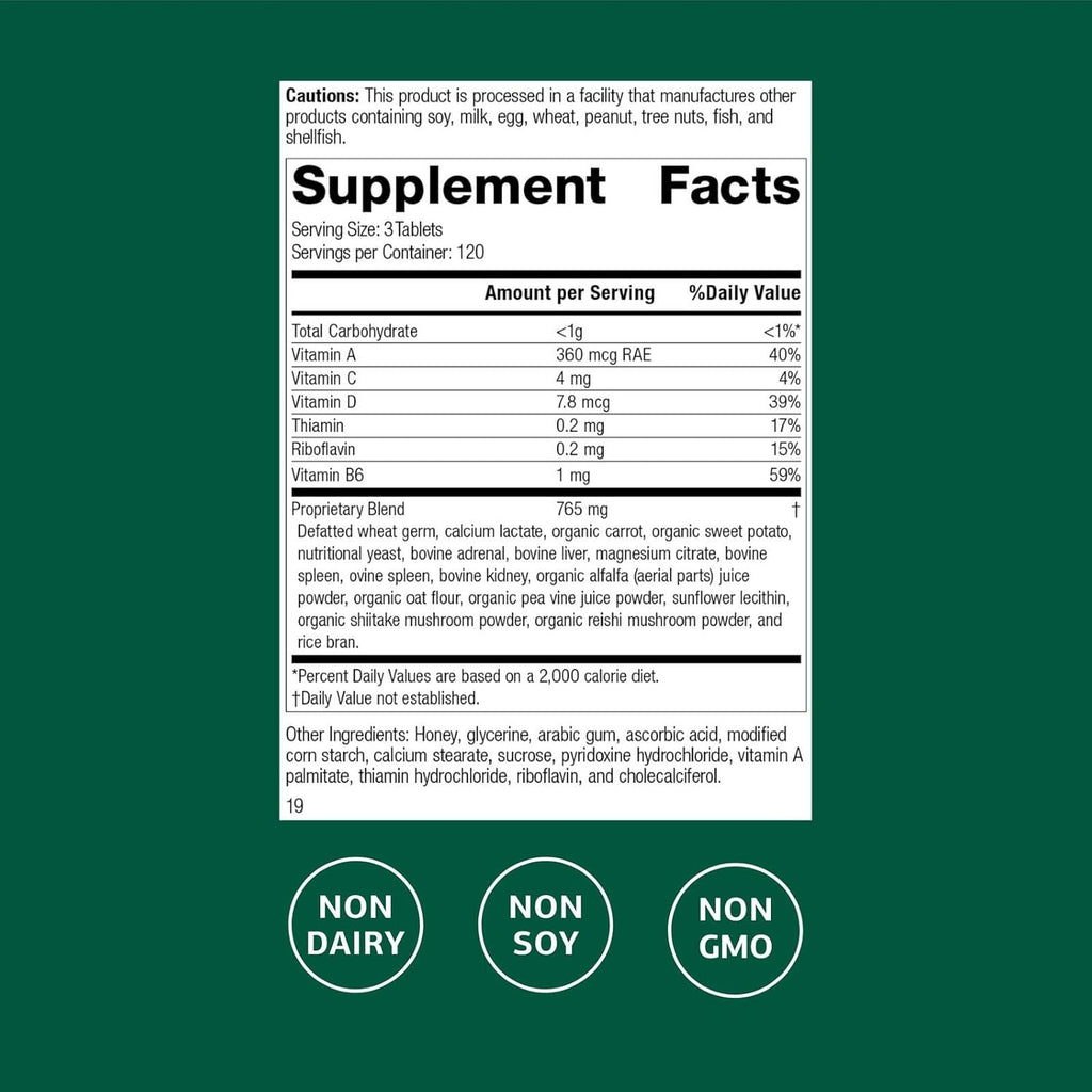 Standard Process Inc. Catalyn - Whole-Food Based Foundational Support for General Wellbeing with Vitamins D, C, A & B6, Thiamine, Riboflavin, Magnesium Citrate - 360 Tablets