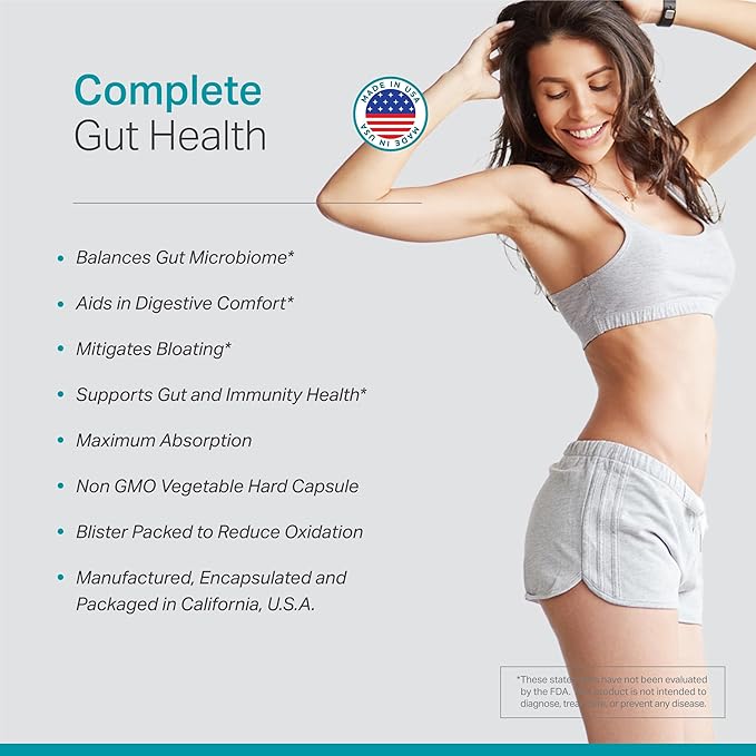 Complete Probiotic Blend: 5-in-1 Digestive Enzymes, Zinc, Postbiotic, Prebiotics and Probiotics for Women & Men, Provitalize for Women Digestive & Gut Health | 10 Strains 20 Billion CFU, 60ct Softgels