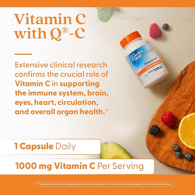 Doctor's Best Vitamin C with Q-C, Immune Support, Non-GMO, Gluten Free, Soy Free, Vegan 360 Veggie Caps