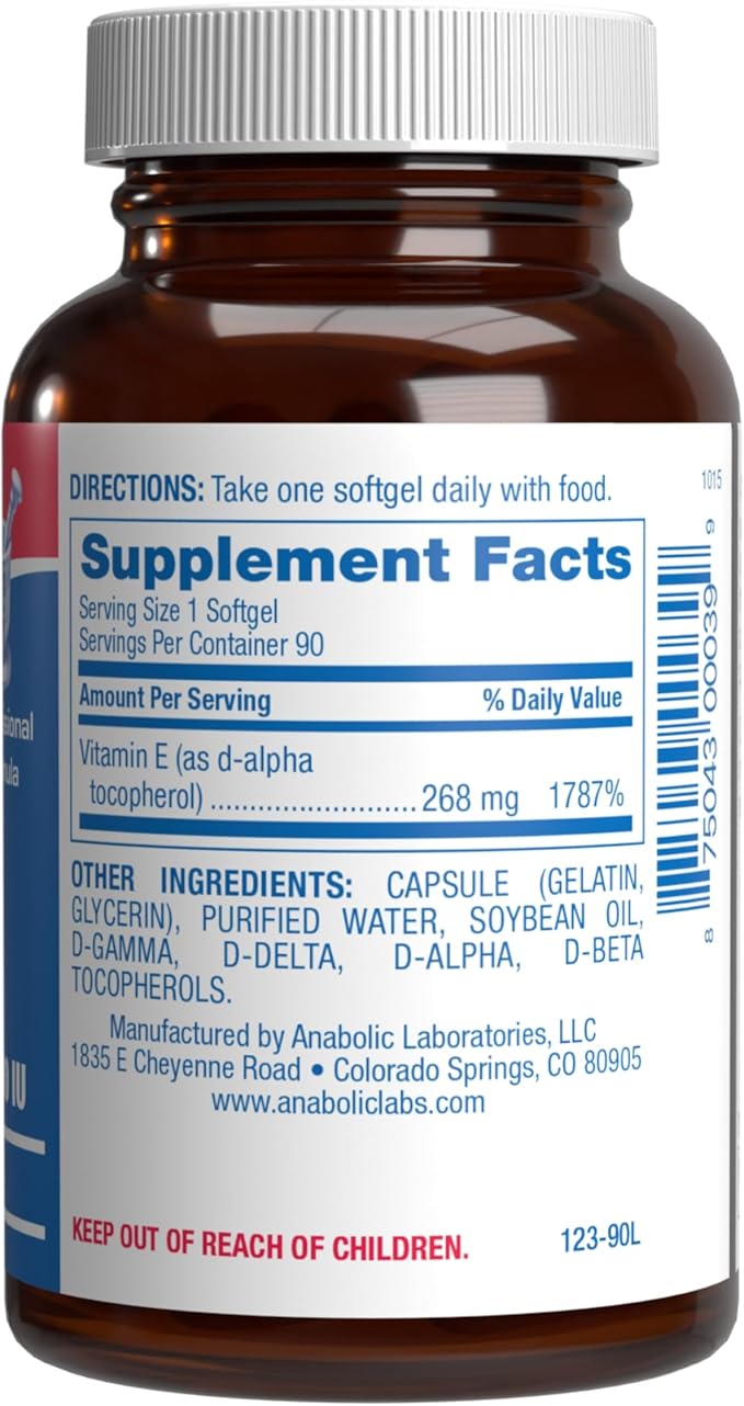Vitamin E 400 IU Softgels - Clinical Formula Natural Vitamin E Supplement Complex with d-Alpha Tocopherol & Mixed Tocopherols for Hair Skin & Nails Plus Antioxidant Immune Support - 90 Servings