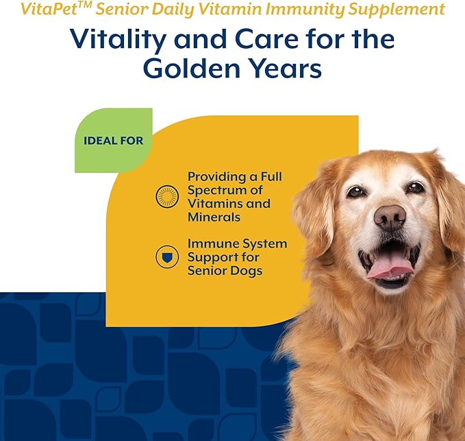 NaturVet VitaPet Senior Daily Vitamin Dog Supplements Plus Glucosamine – Includes Full-Spectrum Vitamins, Minerals – Joint Support for Older, Active Dogs – 120 Ct. Soft Chews