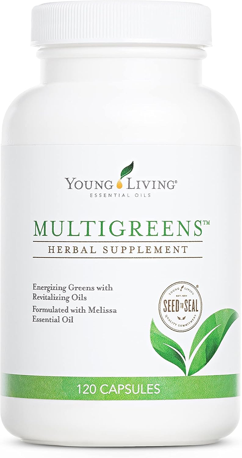 Young Living MultiGreens - Herbal Supplement - formulated with Melissa Essential Oil - 120 Capsules