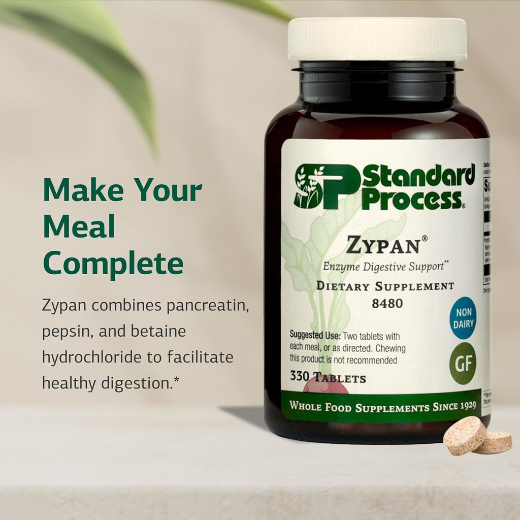 Standard Process Inc. Zypan - Digestive Health Support Supplement - HCI Supplement with Pancreatin, Betaine Hydrochloride & Pepsin - Support Macronutrient Digestion - 330 Tablets