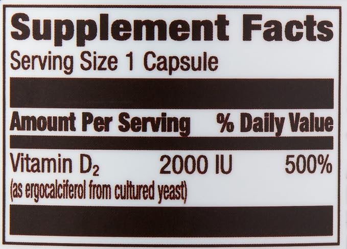 Amazon Elements Vitamin D 2000 IU, 65 Capsules