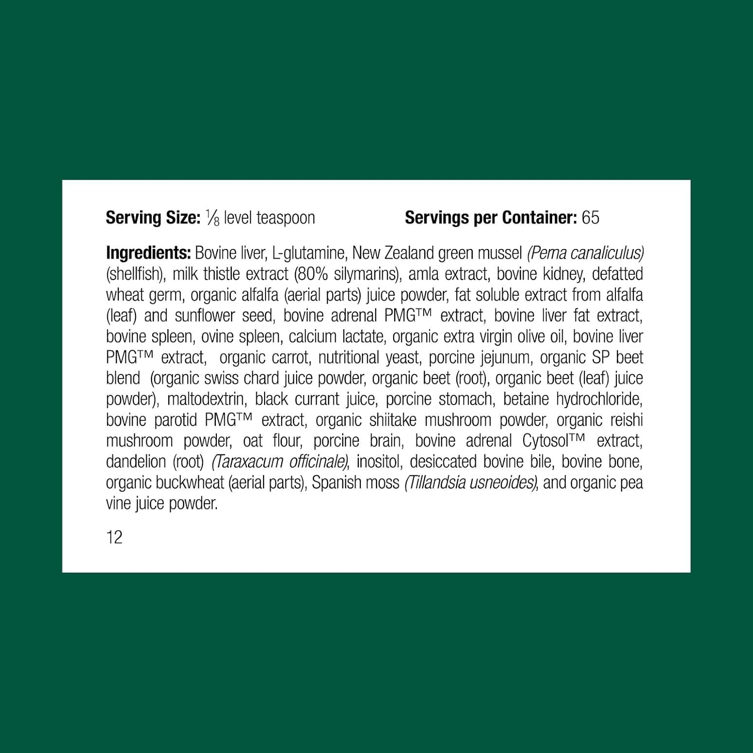 Standard Process Canine Dermal Support - Skin & Adrenal Gland Support Supplement - Comprehensive Skin Health Support Supplement for Dogs - Daily Immune & Liver Support Powder - 30 g