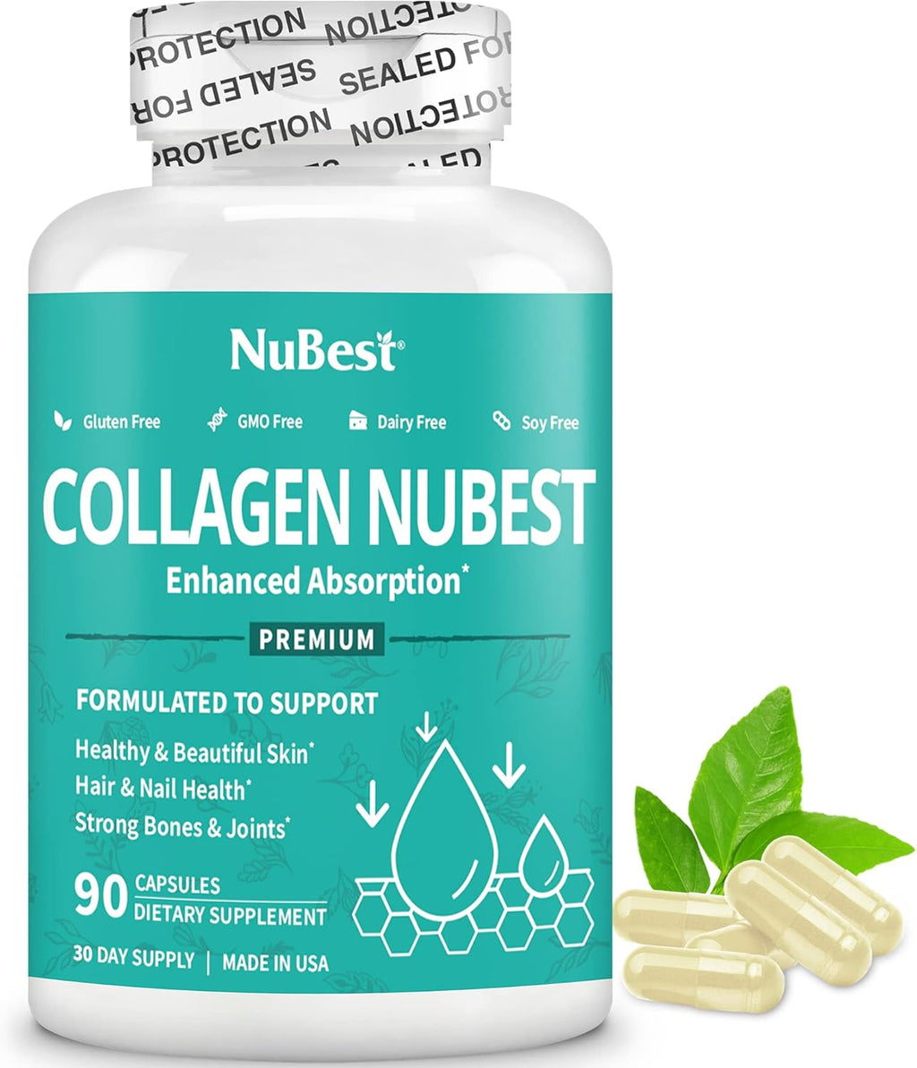 NuBest Collagen Collagen Peptides - Collagen Pills for Adults for Hair Growth, Strong Nails, Skin Health - Premium Collagen for Hair, Vitamin for Nails - 1500 mg Collagen Per Serving - 3 Pack