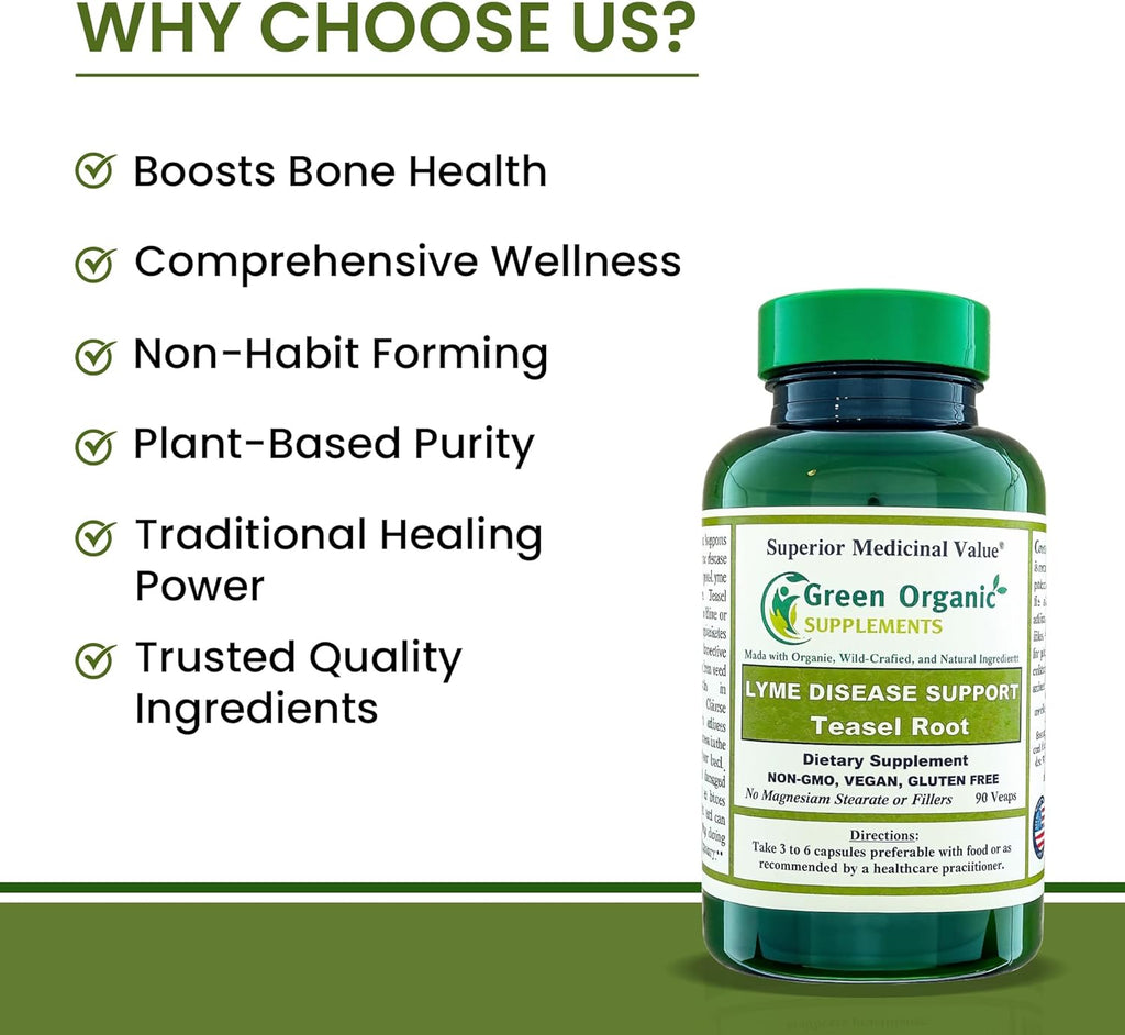 Green Organic Supplements' Lyme Disease, Teasel Root (Pack of 4)