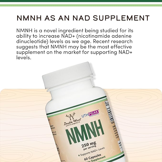 NMNH (NMN Supplement Alternative) Only Clinically Studied Ingredient - Boosts NAD+ Levels for Anti Aging and Cell Regeneration by Double Wood