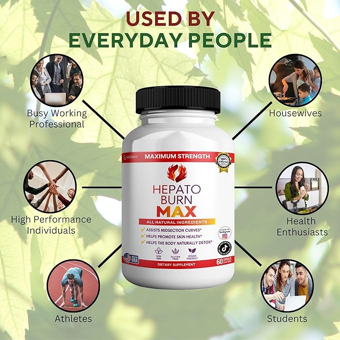 Hepato Burn Max, Maximum Strength Natural Detox Supplement, 60 Capsules, Vegan, Gluten Free (5)