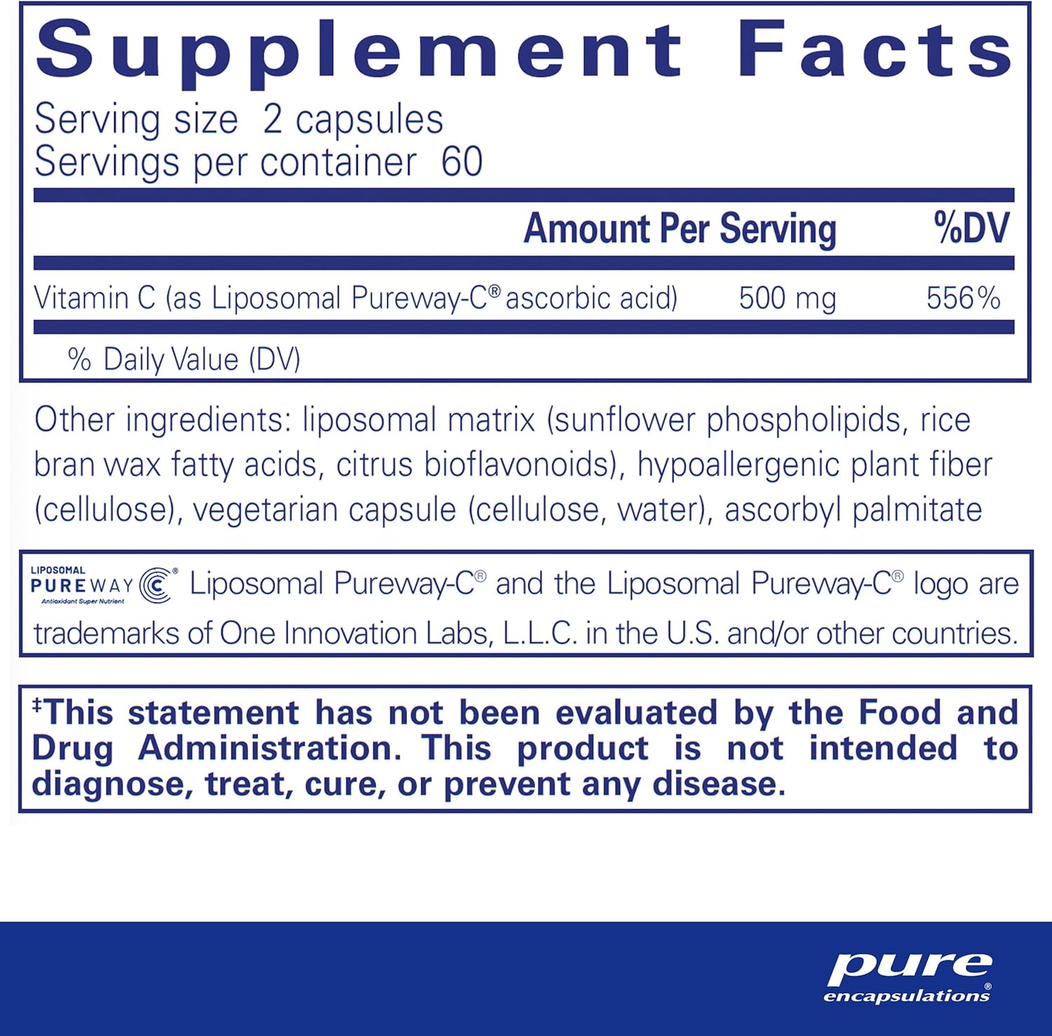 Pure Encapsulations Liposomal Vitamin C - Immune Support Supplement* - Antioxidant Nourishment - Daily Vitamin - Non-GMO & Gluten Free - 120 Capsules