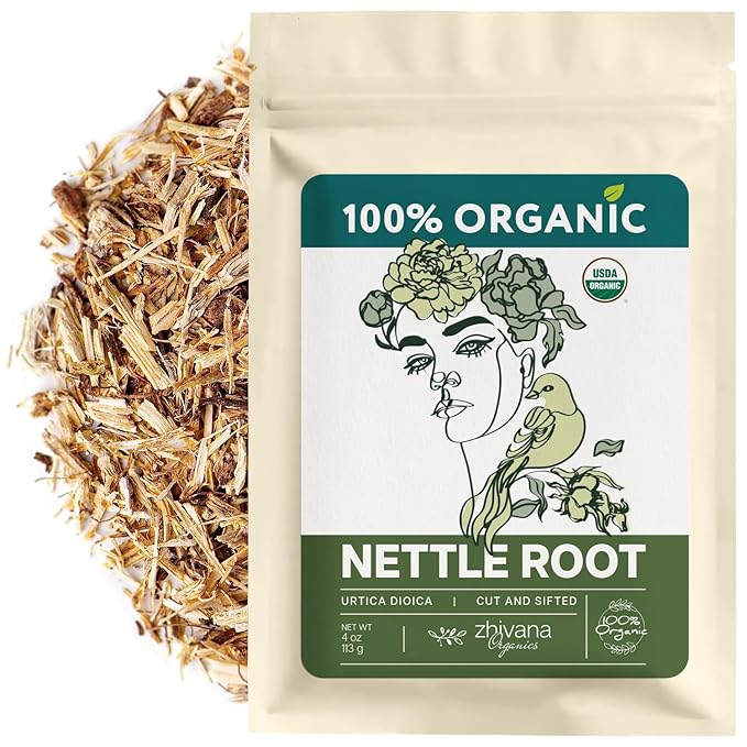 Organic Stinging Nettle Root Tea for Men's Health (4oz.) - Traditionally Used for Male Vitality & Overall Wellness — Make Herbal Infusions, Extracts, Tinctures, Oils — Té de Raíz de Ortiga Supports Prostate Health, Hormonal Balance & Energy - Make Herb...