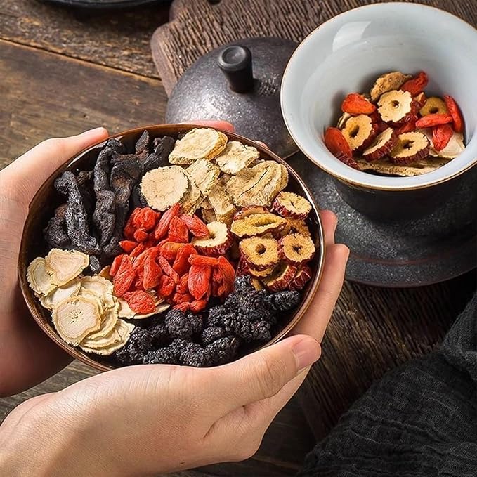Ginseng & Mulberry Herbal Tea,Ginseng Five Treasures Tea, Kidney Formula Six Treasure Teas, Wolfberry Mulberry Herbal Goji Berry Red Date Teas Formula Traditional Chinese Blend (20bags)