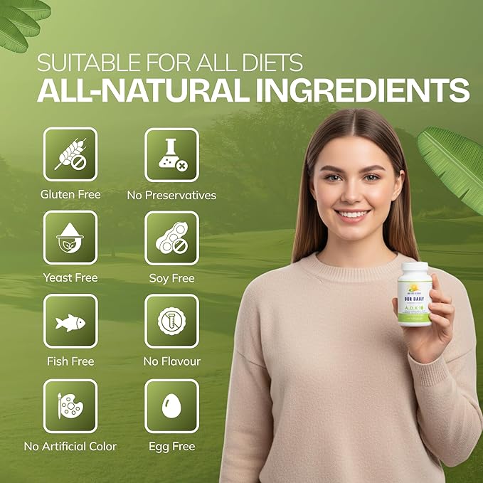 Daily Vites, ADK 10 Vitamin Supplement – 180 Capsules – High Potency Vitamin A, D3 10,000 IU & K2-MK7 – Physician Formulated for Bone, Heart & Immune Support – Non-GMO, Gluten Free (2 Pack)