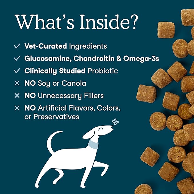 Fera Pets Dog Multivitamin Chews with Glucosamine and Probiotics - Essential Dog Vitamins & Minerals - Promotes Healthy Digestion & Joints - Boosts Skin & Coat Health with Omega-3s - 30 Soft Chews