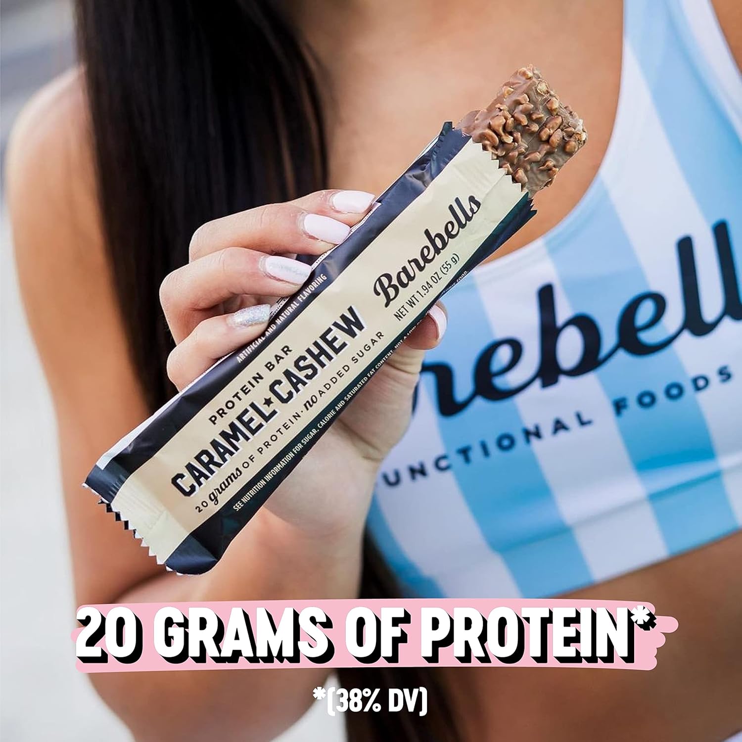 Barebells Protein Bars Caramel Cashew - 12 Count, Pack of 2 - Protein Snacks with 20g of High Protein - Chocolate Protein Bar with 1g of Total Sugars - Perfect on The Go Protein Snack & Breakfast Bars…