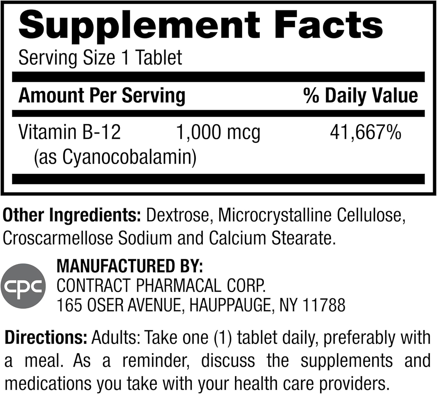 Earth's Splendor Energy Supplements, with Vitamin B12, No Artificial Color or Flavor, Gluten Free, Energy Metabolism Support (1000mcg, 400 Tablets)