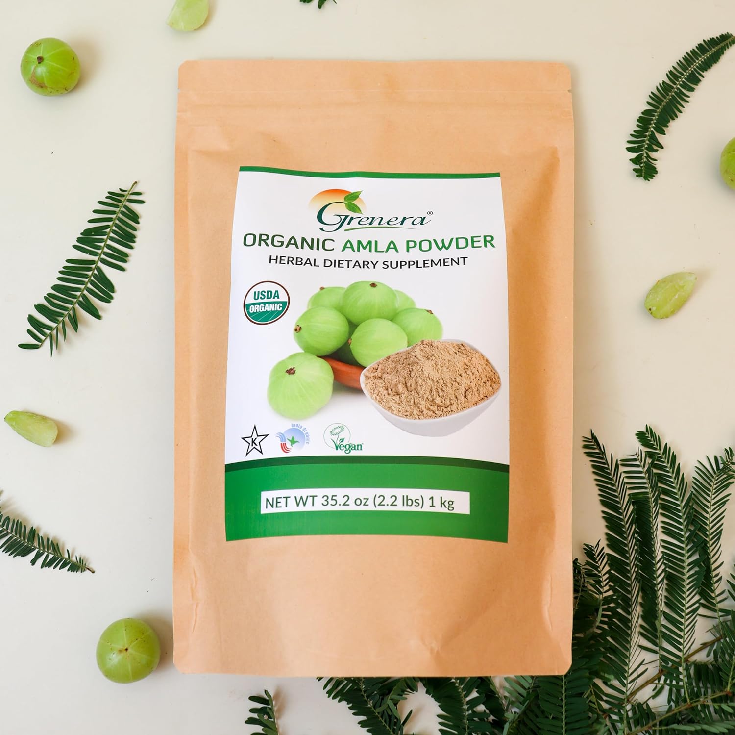 Organic Amla Powder (Amalaki/Indian Gooseberry) - 35.2 Ounce / 2.2 lb - Rich in Vitamin C, USDA Organic, Lab Tested for Purity, Rich in ORAC value