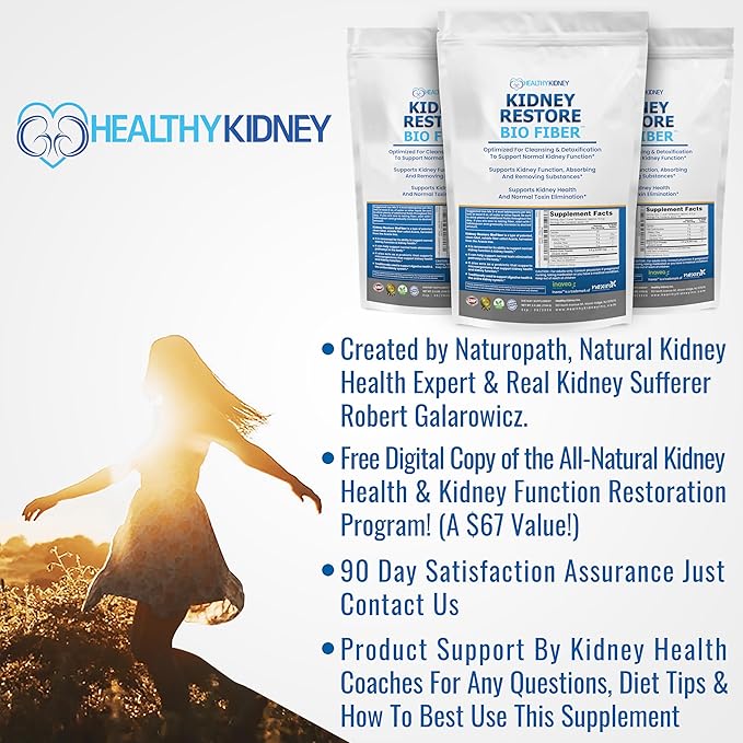 Bio Fiber, Kidney Cleanse Detox & Repair - Restorative Kidney Support & Kidney Supplement to Remove Waste, Kidney Health Supplement - Add to Tea for Kidney Health - 2.5 LBS