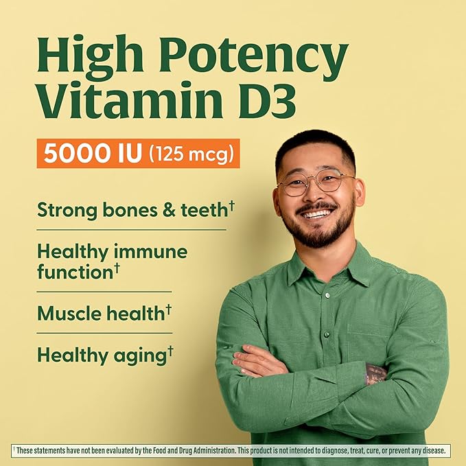 MegaFood Vitamin D3 K2 Gummies - Vitamin D 5000 IU for Bone & Immune Health Plus Support for Optimal Calcium Absorption - Peach Flavor, Pectin Based - 60 Vegetarian D3 and K2 Supplements, 30 Servings