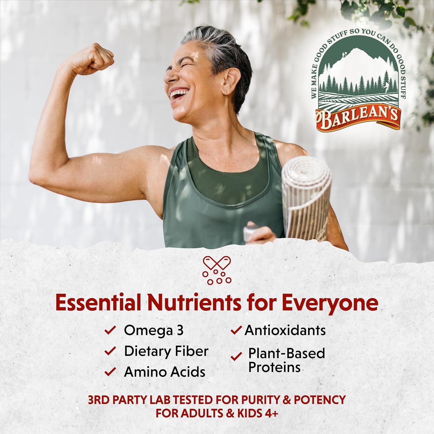 Barlean's Organic Digestive Seed Blend Fiber Supplement with Whole Chia, Ground Flax and Pumpkin Seeds, Quinoa, and Coconut, Rich in Omega 3 and Dietary Fiber, 12 oz