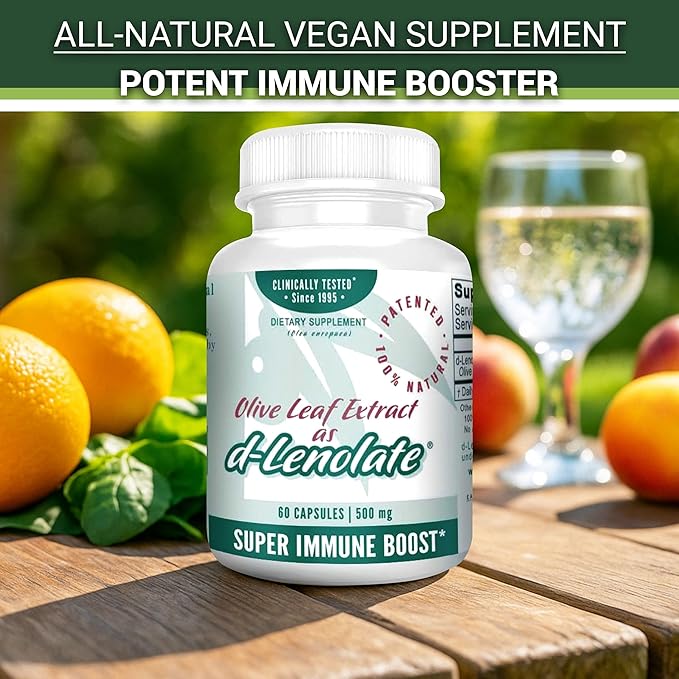 East Park Olive Leaf Extract (OLE) Super Strength d-Lenolate 500mg | 18% or More Oleuropein Immune System Booster | 60 Vegetarian Capsules (Non-GMO)