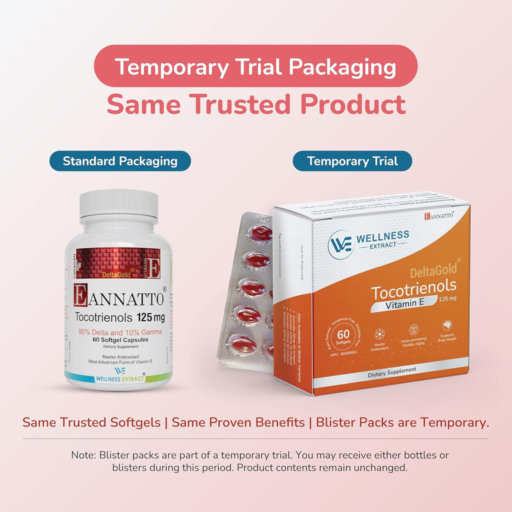 Eannatto Tocotrienols Vitamin E Supplements Tocopherol Free, Supports Immune Health, Non-GMO, Gluten Free & Antioxidant (125MG 60 Softgels)