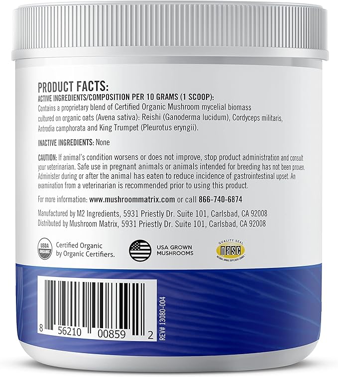 Om Mushroom Matrix - Equine | Wellbeing | USA Grown Human-Grade Organic Mushroom Powder Show Safe Horse Supplement | Wellness, Recovery, & Senior Support | 300 Grams, 10.5 oz